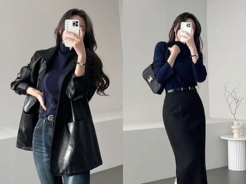 màu chàm phối với jean