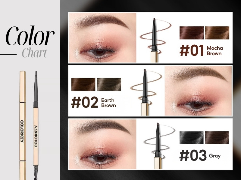 Bảng màu chì kẻ mày Colorkey The Rapid Eyebrow Pencil