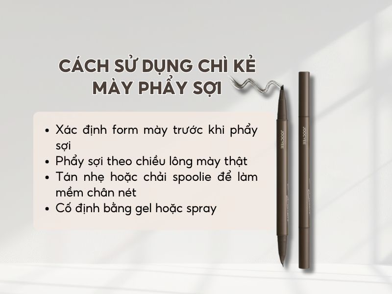 Hướng dẫn cách kẻ mày phẩy sợi đẹp và giữ màu lâu