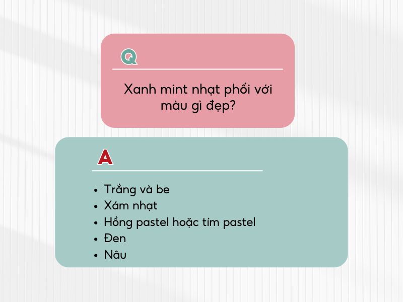 Xanh nhạt phối với màu gì thì phù hợp
