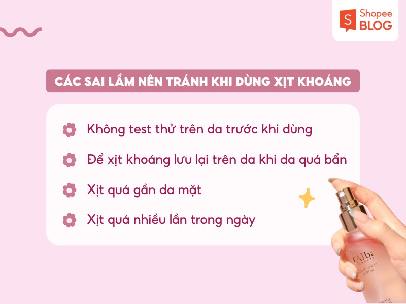 Sai lầm nên tránh khi dùng xịt khoáng