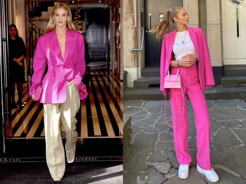 Hồng cánh sen đậm và trắng 