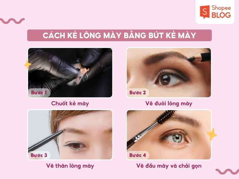 Cách kẻ lông mày bằng bột kẻ mày