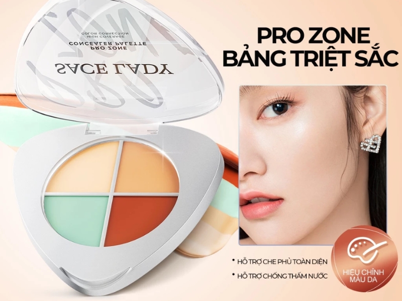 kem che khuyết điểm 3 màu Sace Lady Pro Zone Concealer
