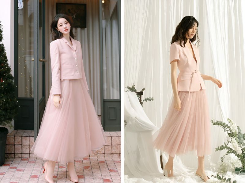 Nguyên set hồng pastel 