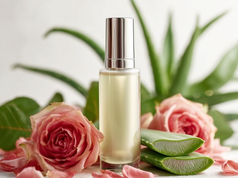 cách làm xịt khoáng tại nhà với hoa hồng và nha đam