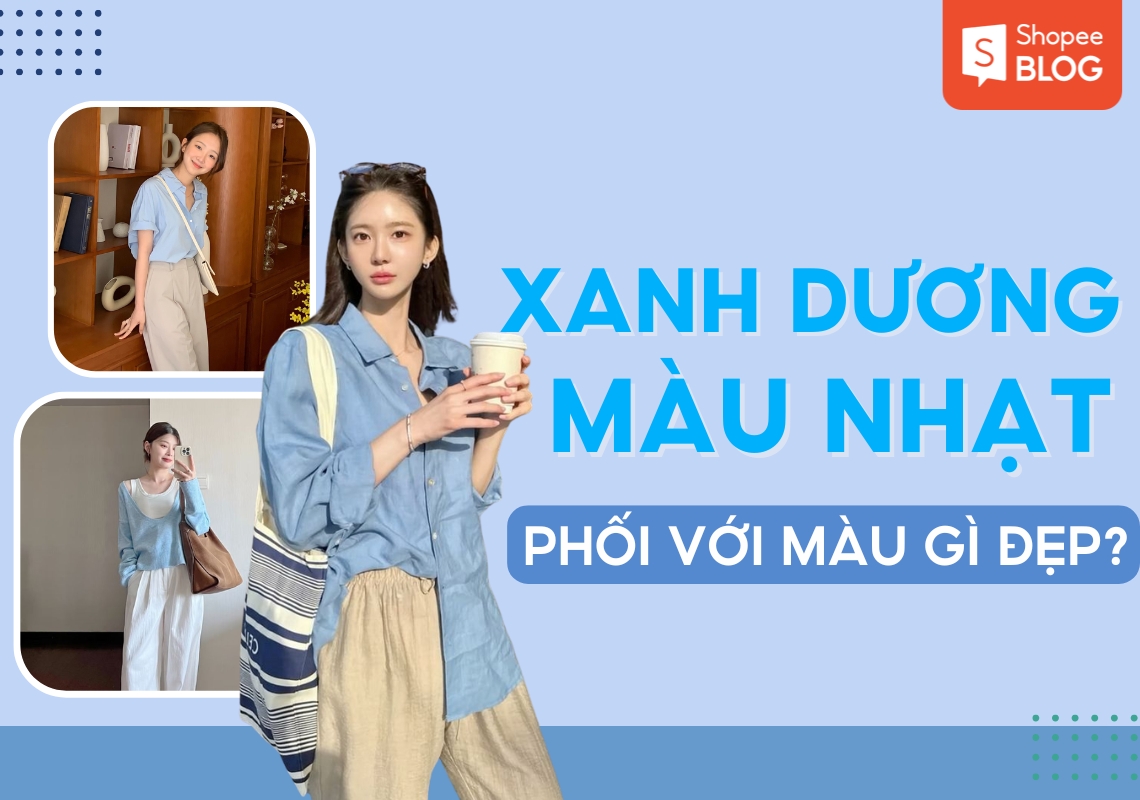 Màu xanh dương nhạt phối với màu gì
