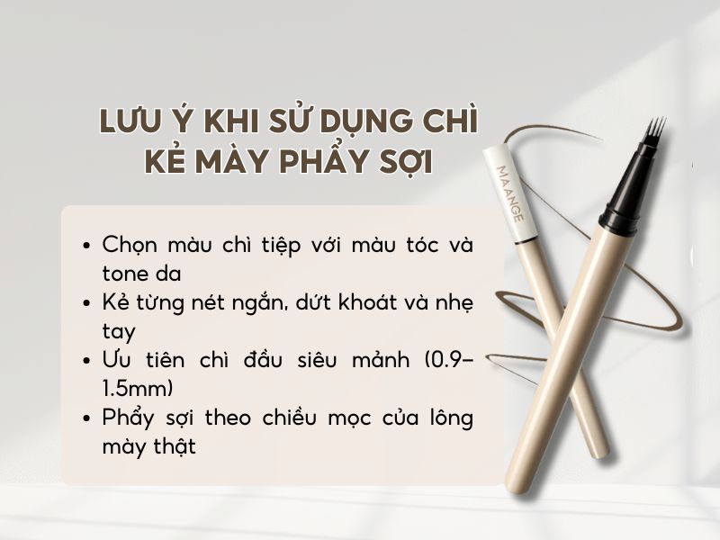Một số lưu ý khi sử dụng chì kẻ mày phẩy sợi