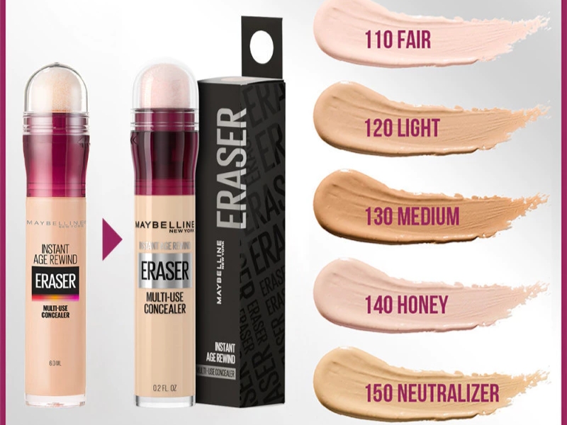Bảng màu chi tiết Maybelline Instant Age Rewind Eraser Multi-use Concealer