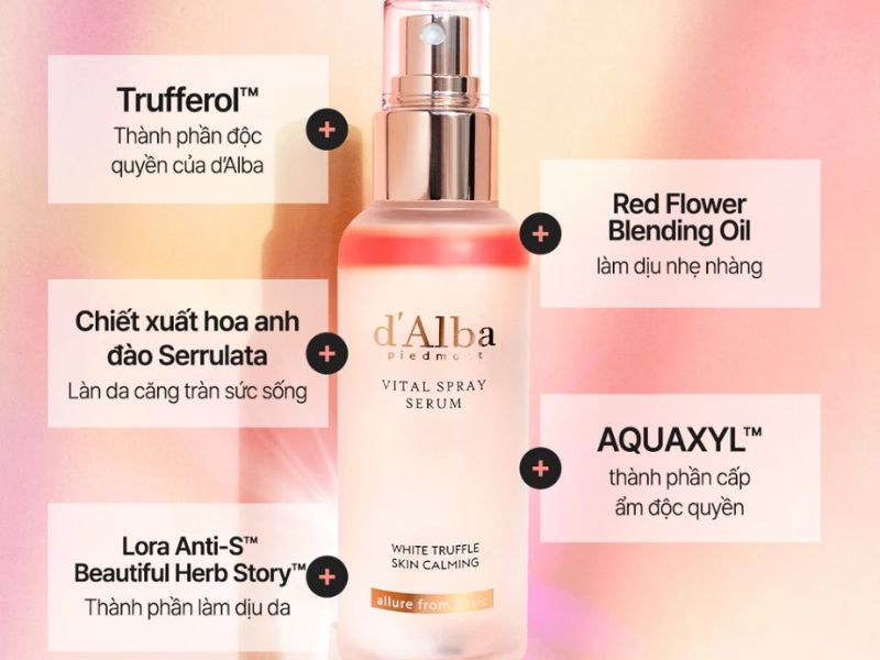 xịt khoáng cho da dầu D'Alba