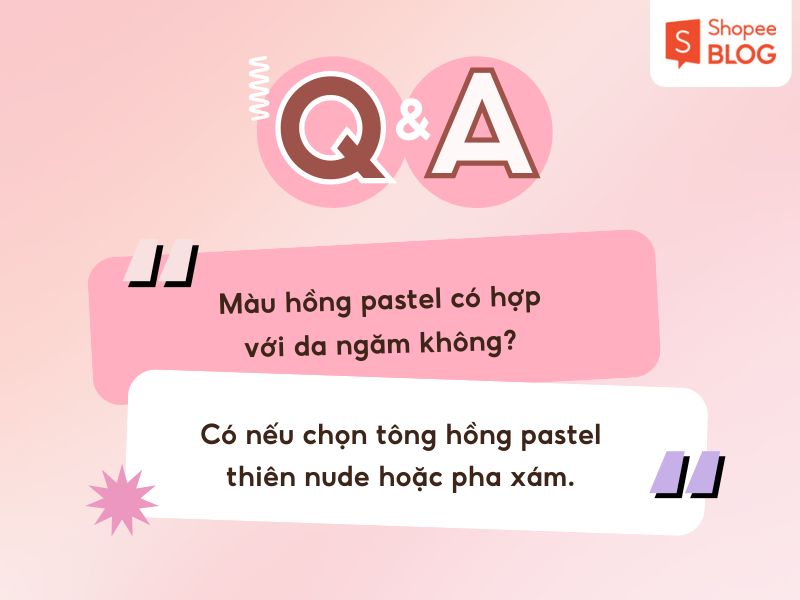 Phối màu hồng pastel cho da ngăm 