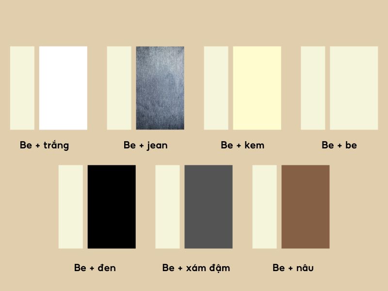 Phối áo màu be với quần màu gì