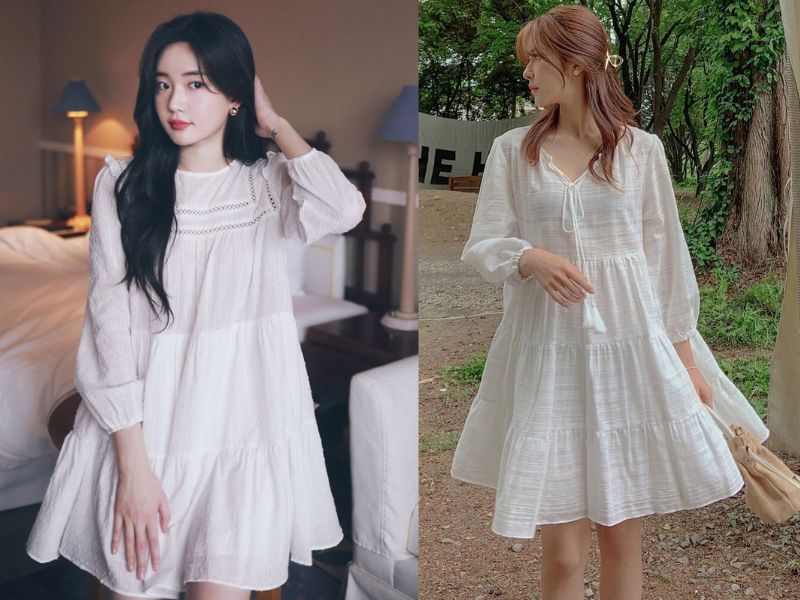 Váy babydoll tay dài