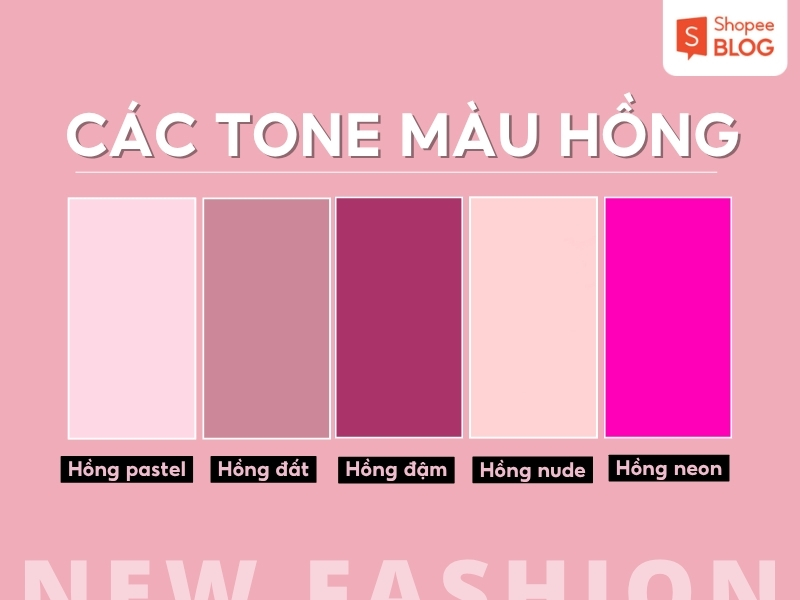 5 tone màu hồng thường gặp