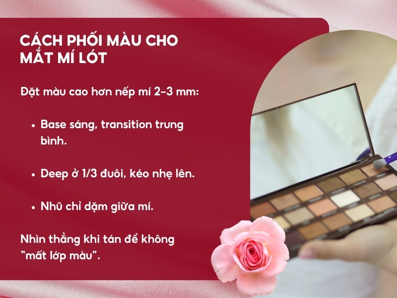 Cách phối màu cho mắt mí lót tạo chiều sâu