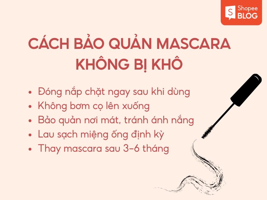 Cách khắc phục mascara không bị khô