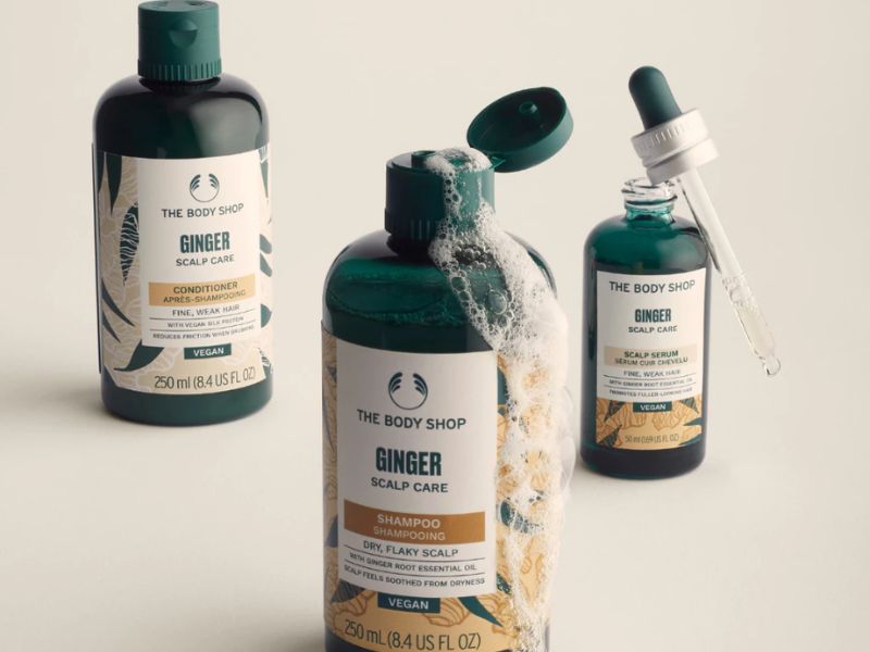 Dầu gội và dầu xả gừng là bộ đôi chăm sóc tóc đình đám của The Bodyshop