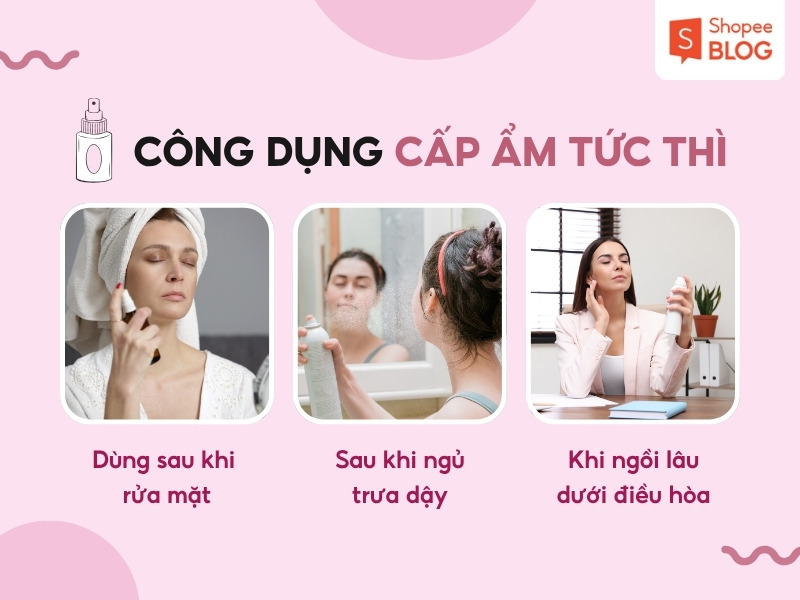 Công dụng cấp ẩm tức thì của xịt khoáng