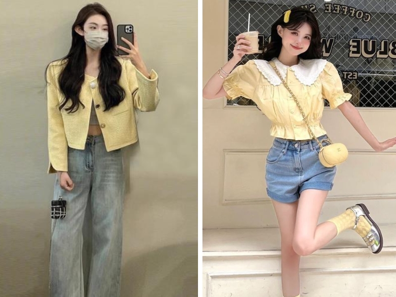 Cặp màu xanh dương nhạt khi phối đồ