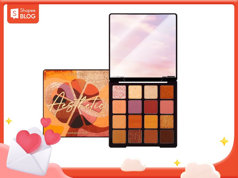 Cách phối màu bảng phấn Lemonade Aesthetic Eyeshadow Palette