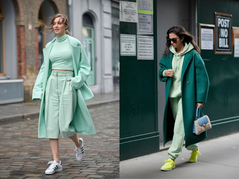 Áo dài xanh ngọc kết hợp quần cùng màu 