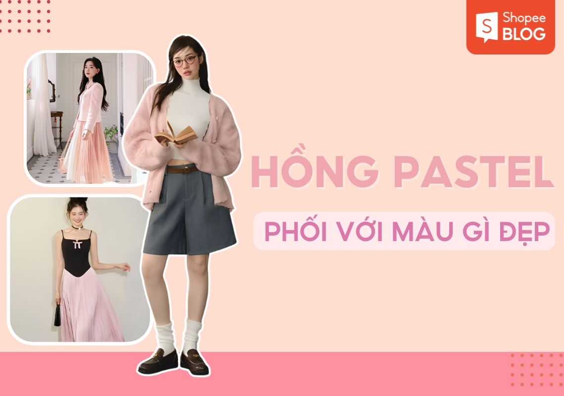 màu hồng pastel phối với màu gì