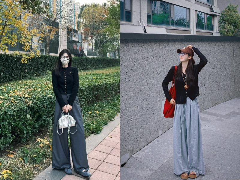 Phối đồ màu đen với màu ghi