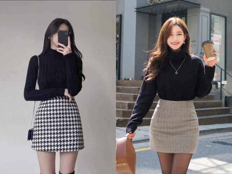 Phối sweater màu đen