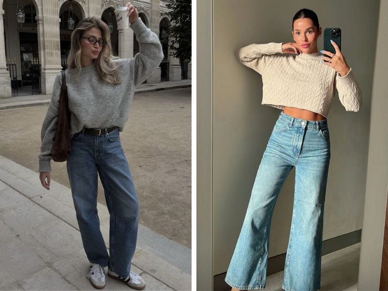 áo jumper phối quần jean