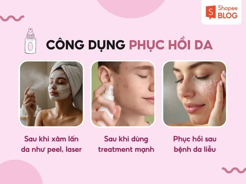 Công dụng phục hồi da của xịt khoáng