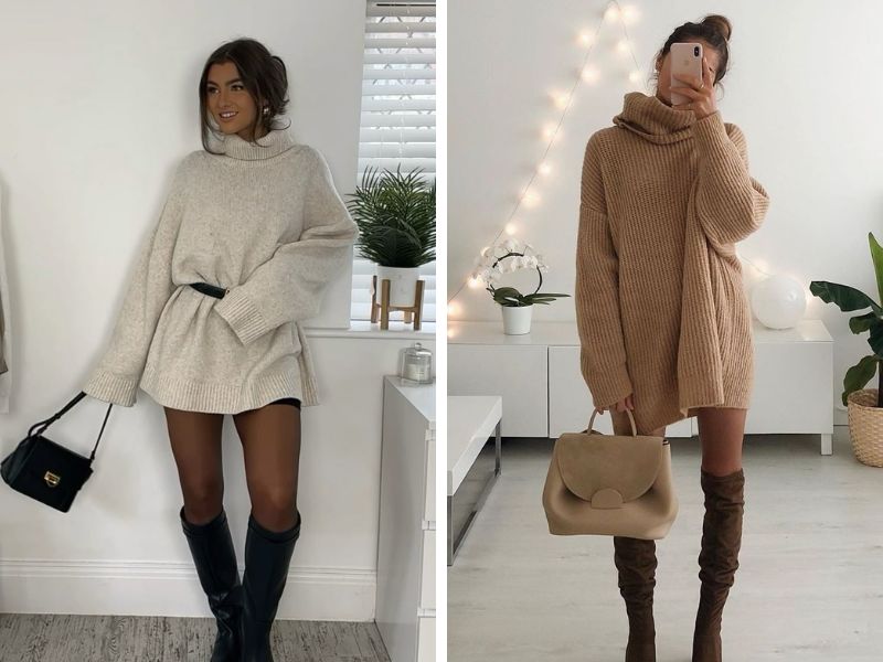 áo jumper len cổ cao