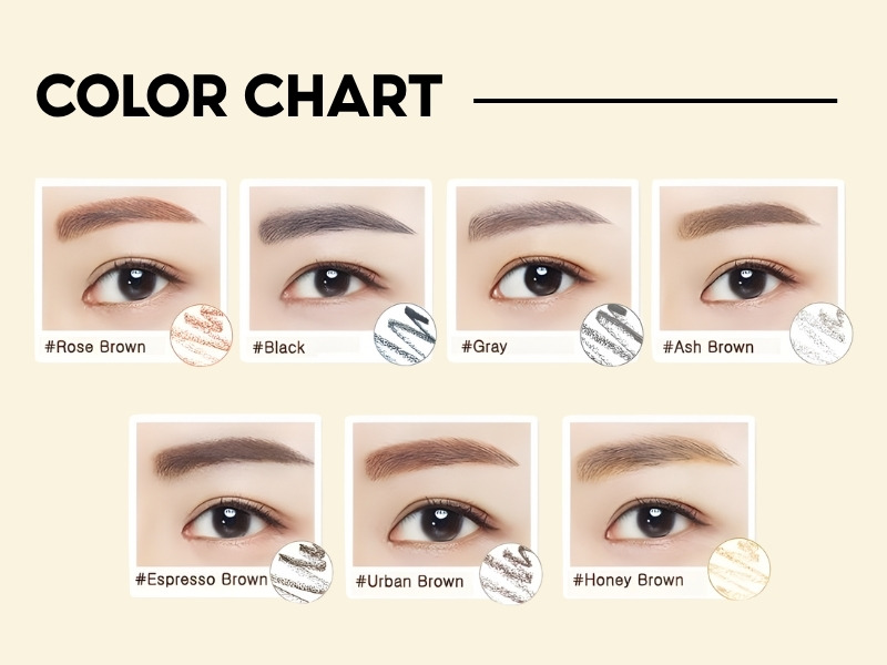 Bảng màu chì kẻ mày INNISFREE Auto Eyebrow Pencil