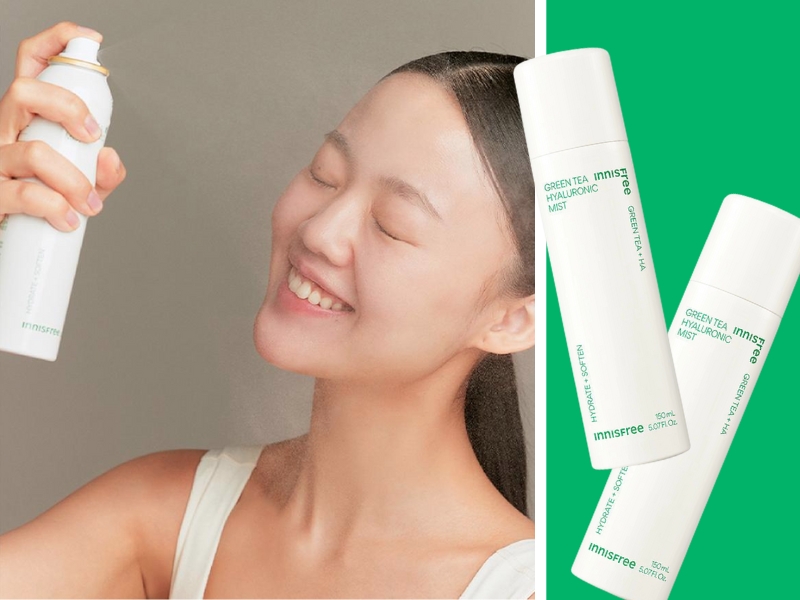 Sử dụng xịt khoáng Innisfree Green Tea Mist