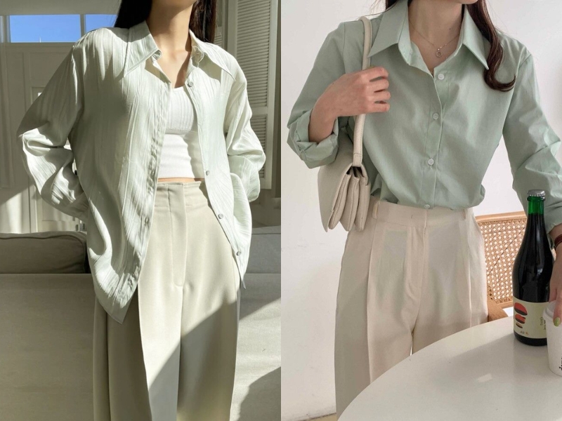 Công thức phối xanh ngọc và kem