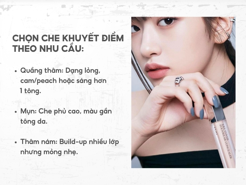 Chọn che khuyết điểm Hàn Quốc theo kết cấu.