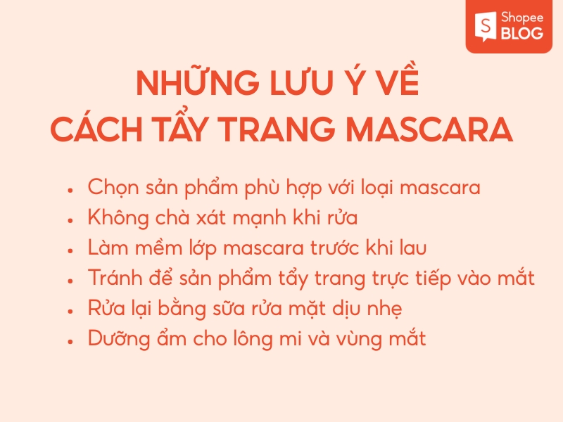 Lưu ý khi tẩy trang mascara