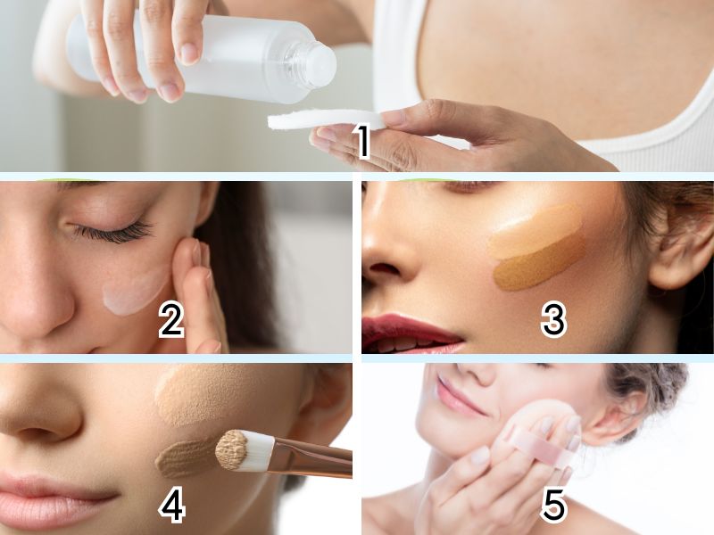 các bước sử dụng kem nền