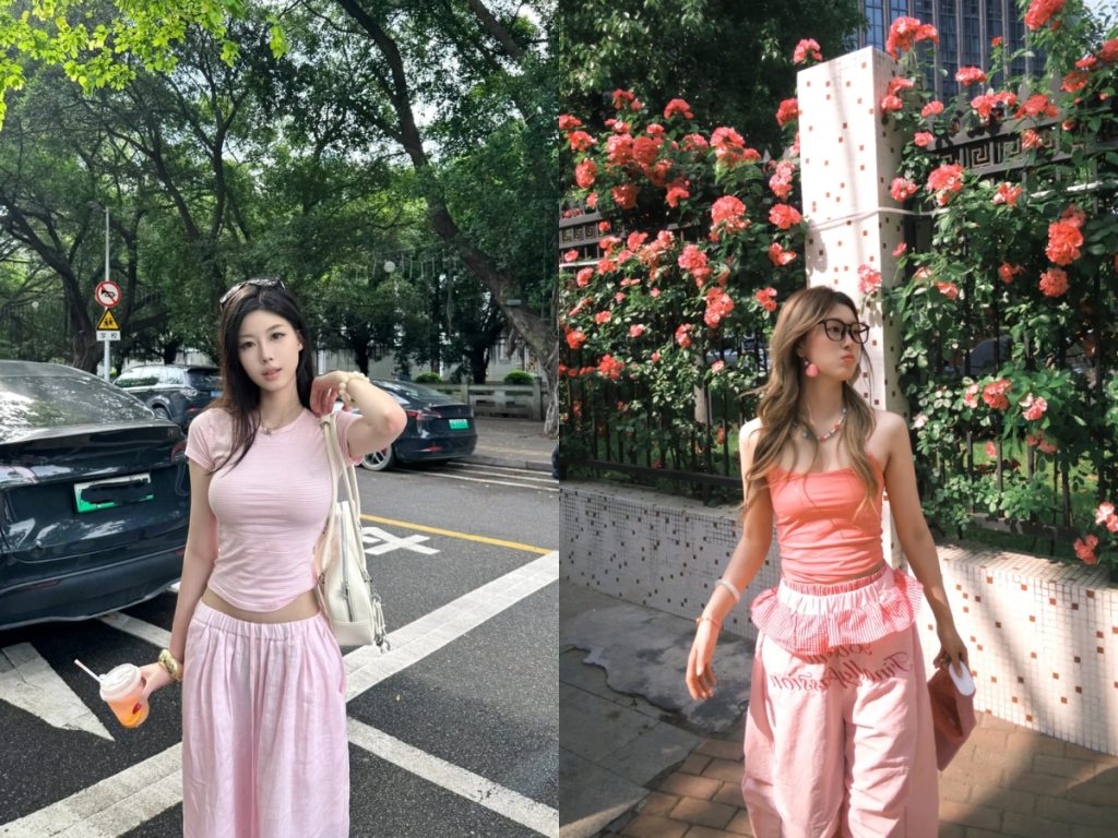 Phối đồ màu hồng với màu hồng