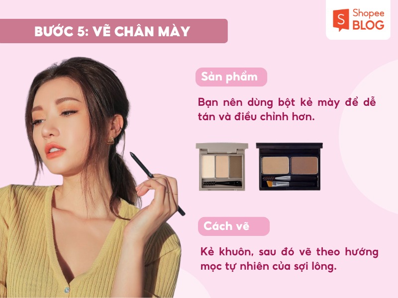 Bước vẽ lông mày tối giản