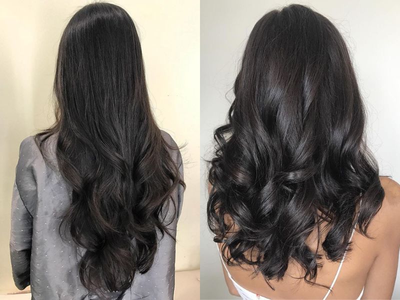 tóc dài đen uốn duỗi