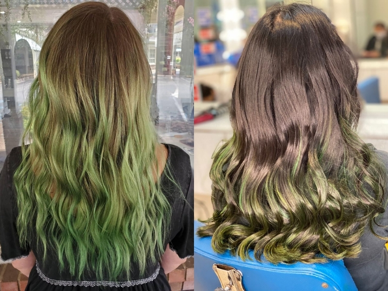 Nâu rêu nhuộm ombre