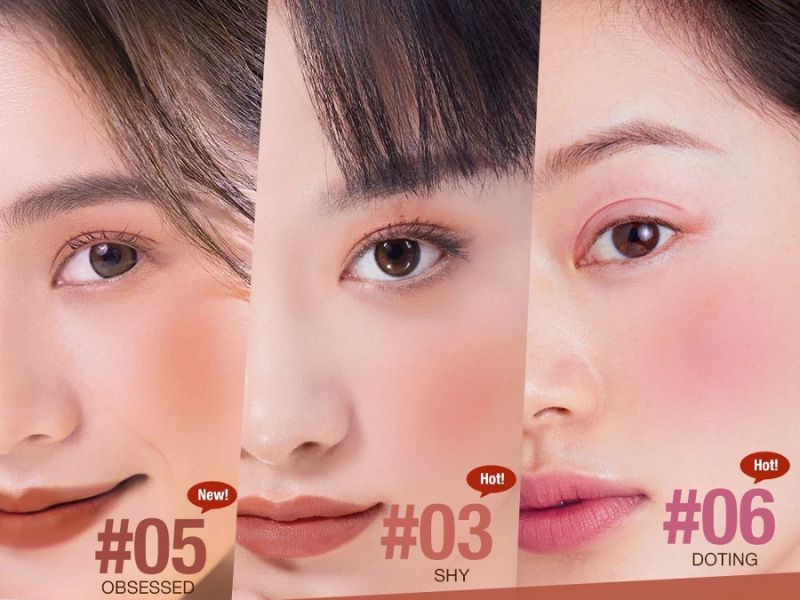 cách đánh má hồng cho mặt tròn