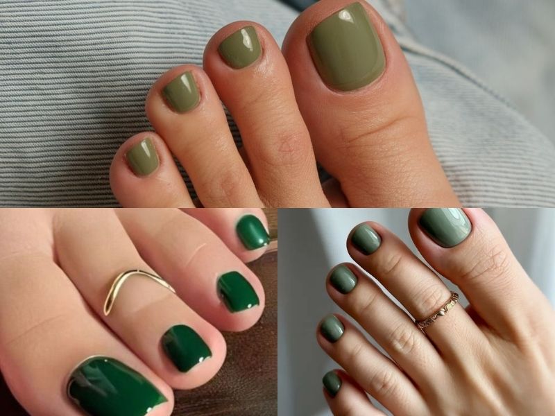 móng chân màu xanh