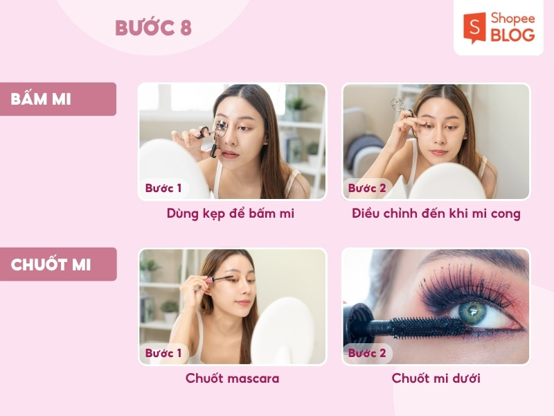  Bước bấm mi và chuốt mascara