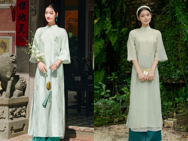 Sự tương phản vừa đủ giữa xanh ngọc và xanh lá đậm