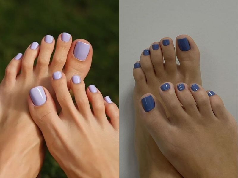 mẫu móng chân đẹp màu trơn