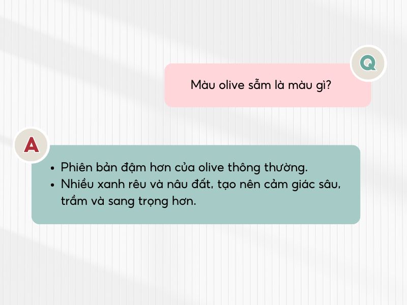 Màu olive sẫm là như thế nào?