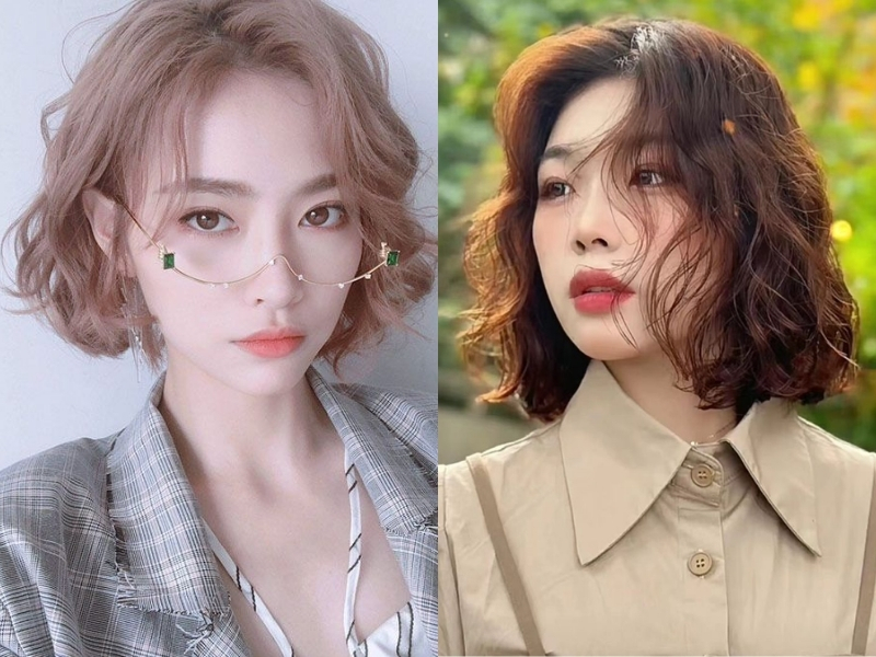 Tóc ngắn uốn xoăn 