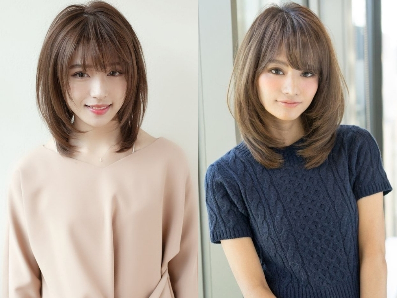 Tóc layer ngang vai cá tính và sành điệu cho mặt vuông