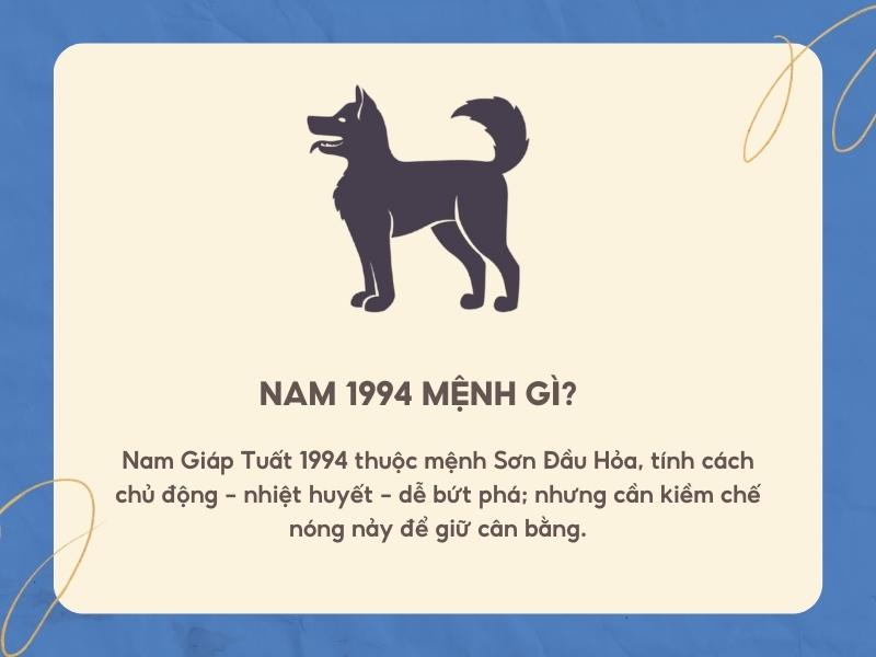 Nam sinh năm 1994 mệnh gì? 